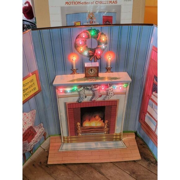 Telco Vintage motionette fireplace dimensional background display Xmas accessory - Picture 2 of 14